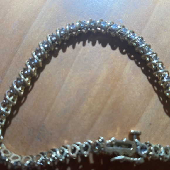 14K Yellow genuine Gold with 3ct TW Diamond Tennis Bracelet 7.7 inch length - Picture 6 of 11